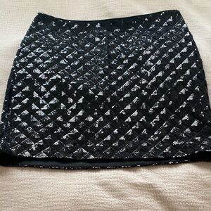 Banana Republic Black and Silver Mini Skirt